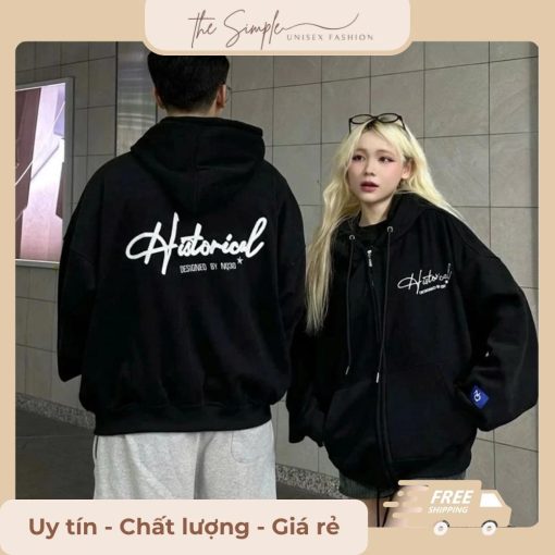 áo hoodie chữ trắng