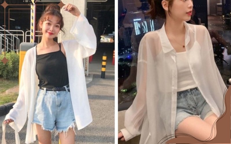 Áo khoác voan mỏng nữ thanh lịch