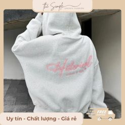 áo hoodie chữ hồng