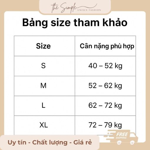 bảng size