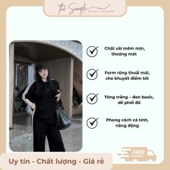 Set Đồ bộ quần dài tay lỡ ba sọc thời trang unisex