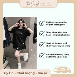 Set Đồ Áo Phông Mix Chân Váy Dáng Ngắn Xếp Ly Xinh Xắn