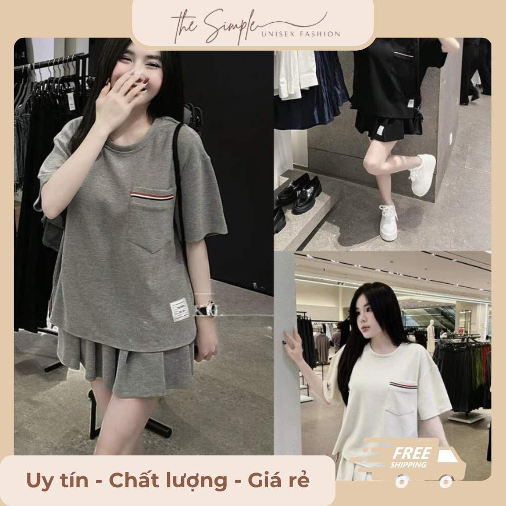 Set Đồ Áo Phông Mix Chân Váy Dáng Ngắn Xếp Ly Xinh Xắn
