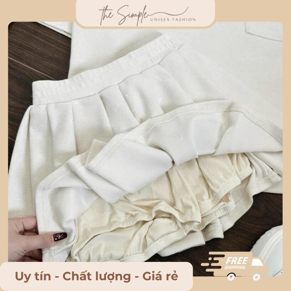 Set Đồ Áo Phông Mix Chân Váy Dáng Ngắn Xếp Ly Xinh Xắn