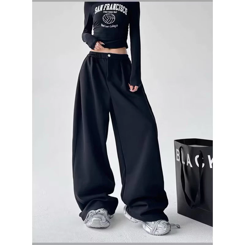 Quần Suông Nữ Ống Rộng Vải Nỉ Thu Đông - Ảnh 2