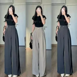 quần vải ống xuông