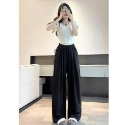 quần vải nhăn đen